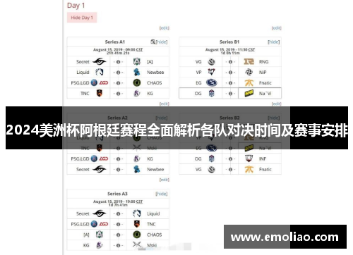 2024美洲杯阿根廷赛程全面解析各队对决时间及赛事安排